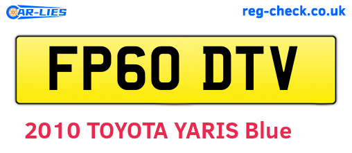 FP60DTV are the vehicle registration plates.