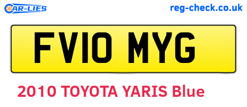 FV10MYG are the vehicle registration plates.