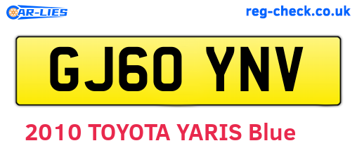 GJ60YNV are the vehicle registration plates.