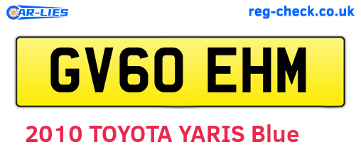 GV60EHM are the vehicle registration plates.