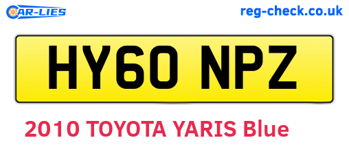 HY60NPZ are the vehicle registration plates.