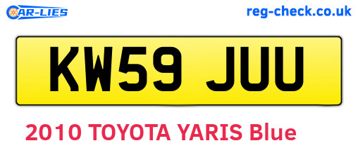 KW59JUU are the vehicle registration plates.