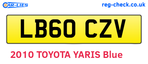 LB60CZV are the vehicle registration plates.