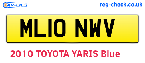 ML10NWV are the vehicle registration plates.