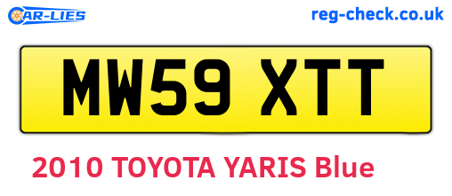 MW59XTT are the vehicle registration plates.