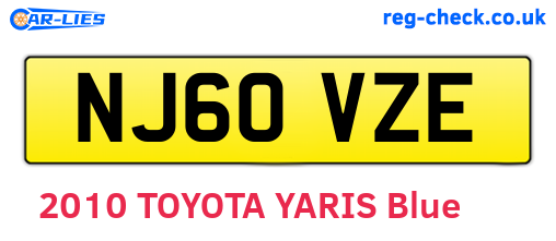 NJ60VZE are the vehicle registration plates.