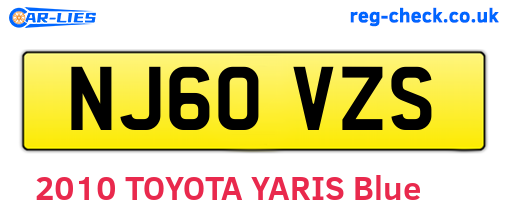 NJ60VZS are the vehicle registration plates.