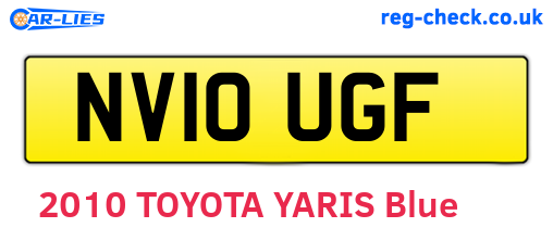 NV10UGF are the vehicle registration plates.