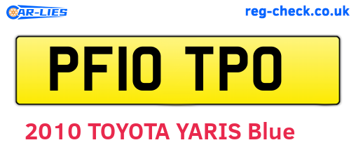 PF10TPO are the vehicle registration plates.