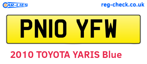 PN10YFW are the vehicle registration plates.