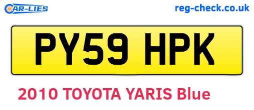 PY59HPK are the vehicle registration plates.