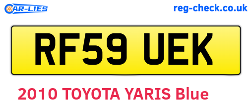 RF59UEK are the vehicle registration plates.