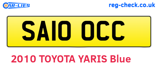 SA10OCC are the vehicle registration plates.