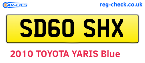 SD60SHX are the vehicle registration plates.
