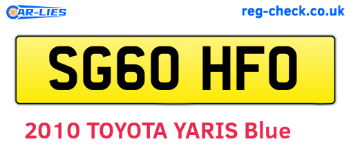 SG60HFO are the vehicle registration plates.