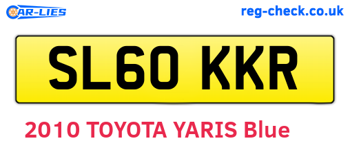 SL60KKR are the vehicle registration plates.