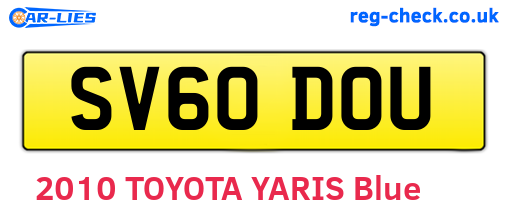 SV60DOU are the vehicle registration plates.