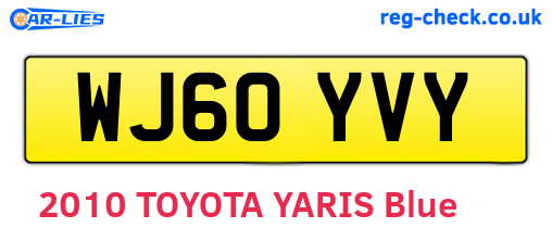 WJ60YVY are the vehicle registration plates.