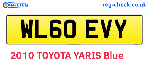 WL60EVY are the vehicle registration plates.