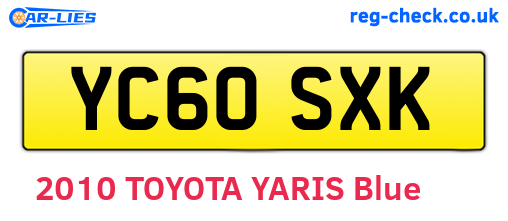 YC60SXK are the vehicle registration plates.
