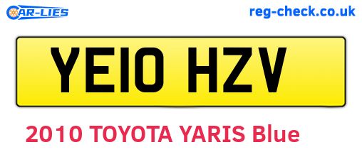 YE10HZV are the vehicle registration plates.