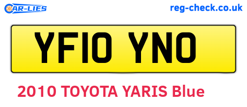 YF10YNO are the vehicle registration plates.