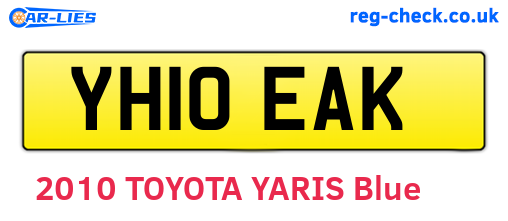 YH10EAK are the vehicle registration plates.