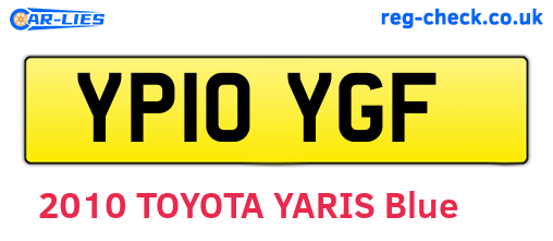 YP10YGF are the vehicle registration plates.