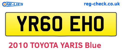 YR60EHO are the vehicle registration plates.
