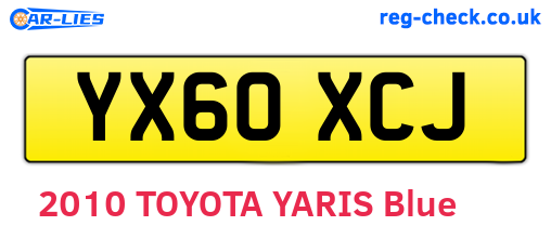 YX60XCJ are the vehicle registration plates.