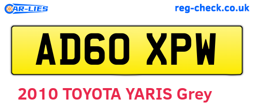 AD60XPW are the vehicle registration plates.
