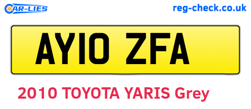 AY10ZFA are the vehicle registration plates.
