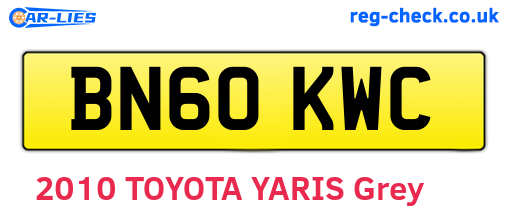 BN60KWC are the vehicle registration plates.