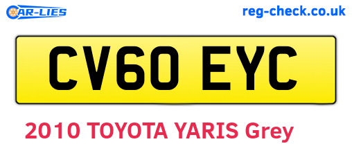 CV60EYC are the vehicle registration plates.