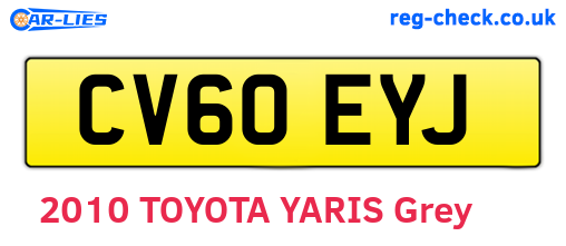 CV60EYJ are the vehicle registration plates.