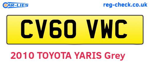 CV60VWC are the vehicle registration plates.