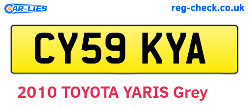 CY59KYA are the vehicle registration plates.