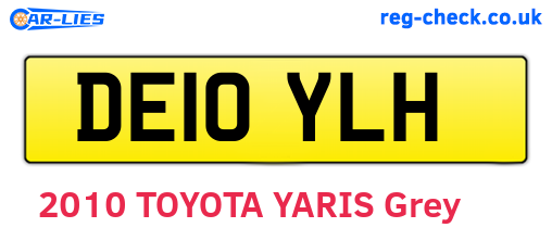 DE10YLH are the vehicle registration plates.