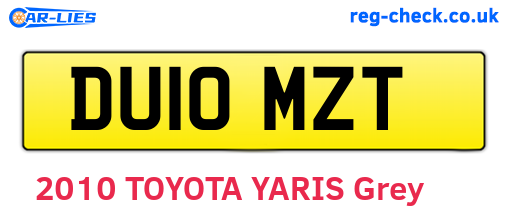 DU10MZT are the vehicle registration plates.