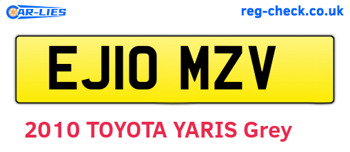 EJ10MZV are the vehicle registration plates.