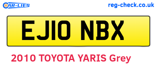 EJ10NBX are the vehicle registration plates.