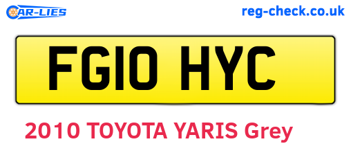 FG10HYC are the vehicle registration plates.