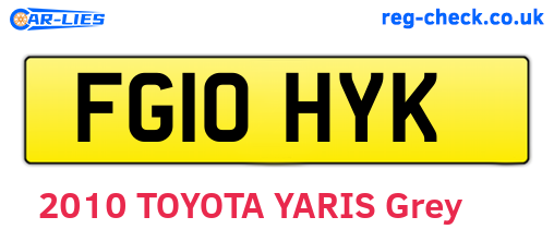 FG10HYK are the vehicle registration plates.