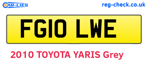 FG10LWE are the vehicle registration plates.