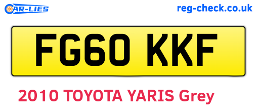FG60KKF are the vehicle registration plates.