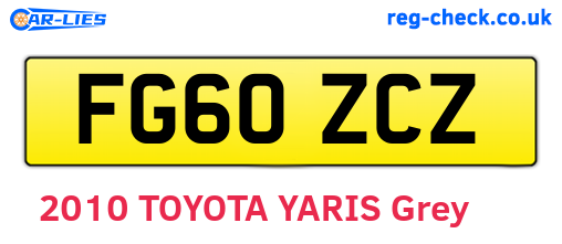 FG60ZCZ are the vehicle registration plates.