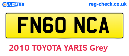 FN60NCA are the vehicle registration plates.
