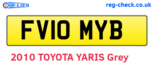 FV10MYB are the vehicle registration plates.
