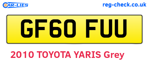 GF60FUU are the vehicle registration plates.