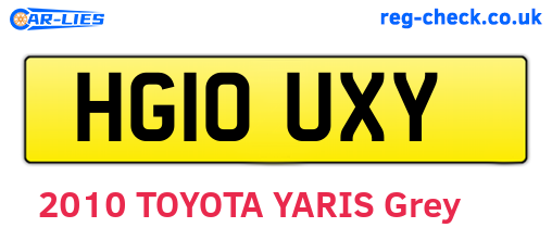 HG10UXY are the vehicle registration plates.